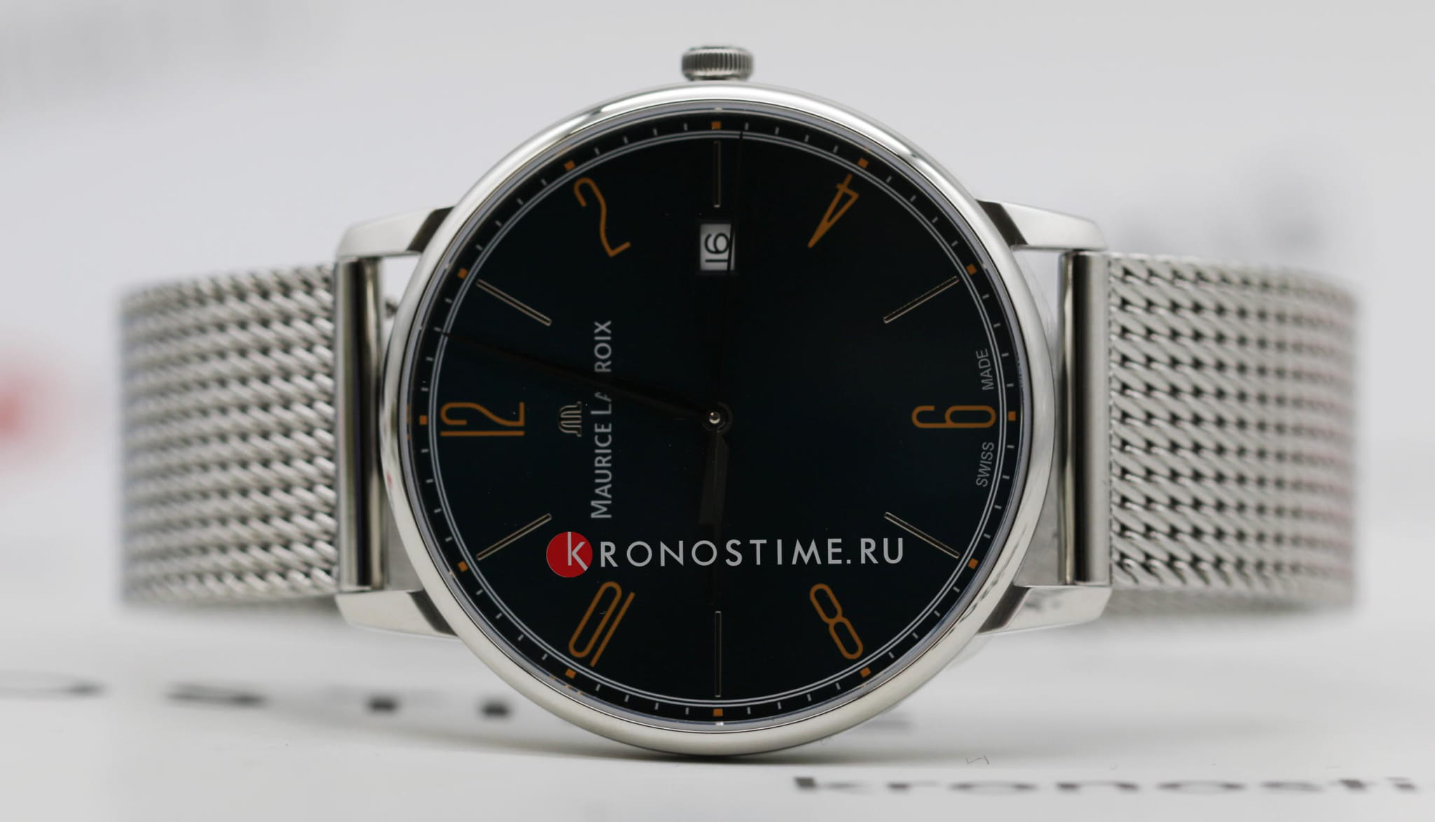 Maurice Lacroix Maurice Lacroix Eliros Date EL1118-SS006-620-1 мужские часы зеленый циферблат на запястье